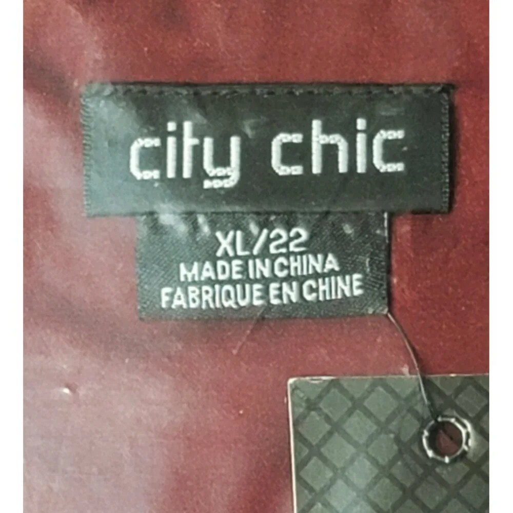 NWT City Chic Aubree Cabernet Drape Midi Dress 22